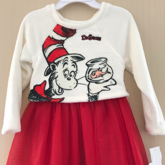 Dr Seuss Macy's Girls Cozy Dress Girls 5 - Picture 3 of 3